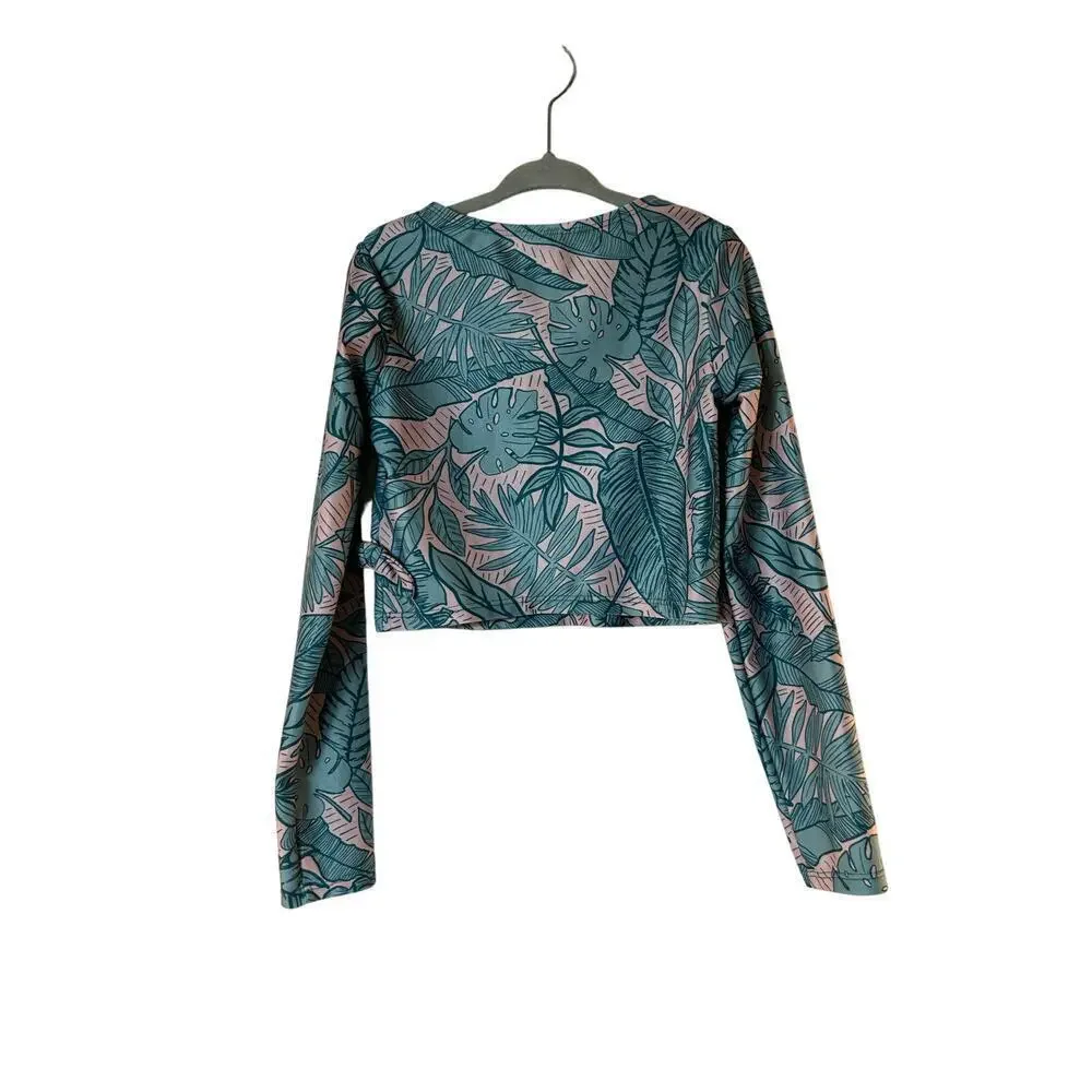 ART CLASS Girl’s Tropical Long Sleeve Swim Top / Size: 6-6X